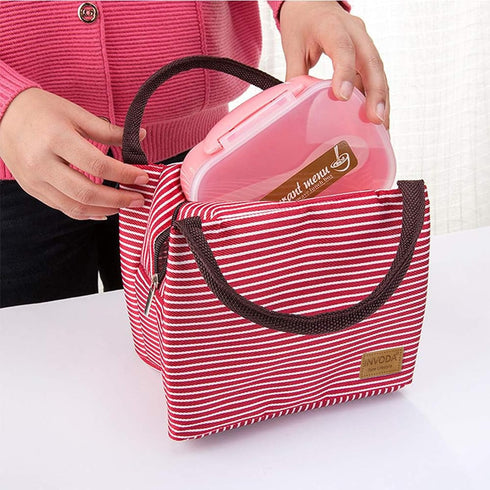 2PCS Reusable Lunch Tote Bags, Portable Insulated Lunch Cooler Bag for Picnic Office Beach (Green+Red)