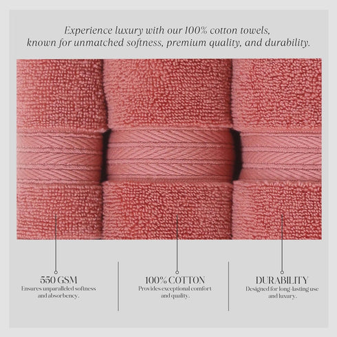 550GSM 100% Set (2 2 2 (Set 6) Home Weavers Elegance Essentials Cotton Zero Twist Super Absorbent Bath Towel Bath