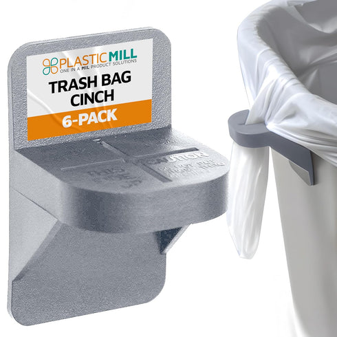 PlasticMill Trash Bag Cinch - Trash Bag Holder for Standard Trash Cans, 2-Pack (Putty)
