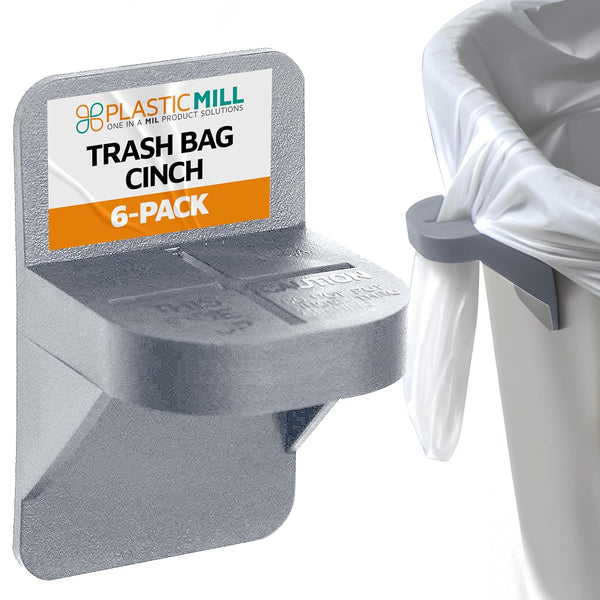 PlasticMill Trash Bag Cinch - Trash Bag Holder for Standard Trash Cans, 2-Pack (Putty)