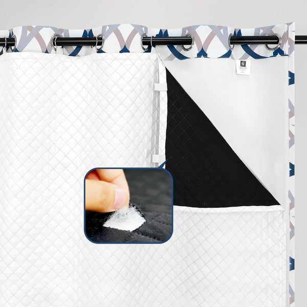 DriftAway Soundproof Thermal Insulated Quilted Curtain Liners for Bedroom Sound Barrier Blackout