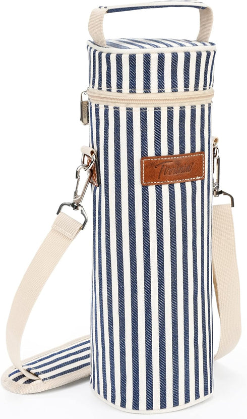 Tirrinia Insulated Single Wine Cooler Bags - Padded Portable Wine Gift Tote Carrier for Travel, BYOB, Wine Tasting,