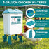 Set 3 Gallon/26.5 4 3 Chicken Feeder and Waterer - Pounds, Automatic Chicken Waterer with Cups & Feeder Ports, No Waste