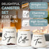 Set 3-Piece Countertop Set, Coffee Tea and Sugar Ceramic Canister with Bamboo Lids - Airtight Kitchen Canisters