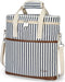 Tirrinia Insulated 3 Bottle Wine Gift Carrier - Padded Travel Cooler Tote Bag with Handle & Adjustable Strap, Stripe