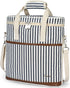 Tirrinia Insulated 3 Bottle Wine Gift Carrier - Padded Travel Cooler Tote Bag with Handle & Adjustable Strap, Stripe
