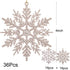 DearHouse 36Pcs Glitter Snowflake Ornaments for Christmas Party Decorations, 4 Inch Blush Gold