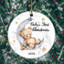 Baby's First Christmas 2025 Boy Bear on The Moon Ornament, Christmas Wedding Decoration, Newlywed 2025 (Yellow and