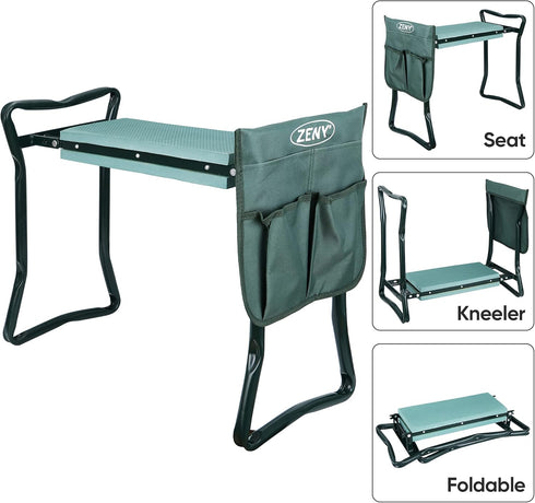 ZENY Folding Garden Kneeler Seat Gardening Workseats Portable Garden Bench Stool with Thicken Foam Kneeling Pad