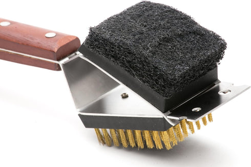 Outset QB45 3-in-1 Grill Brush, Rosewood