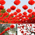 10 Pcs Chinese New Year Lanterns, Red Lanterns Set for Spring Festival Wedding Decoration (25 Cm/10")