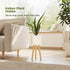 Bamworld Single Plant Holder for Indoor Plants Metal Planter Stand Wooden Leg White Plant Stand Indoor Flower Pot Stand
