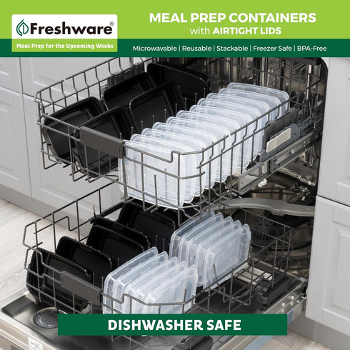 Freshware Meal Prep Containers, 50 Pack 1 Compartment with Lids, BPA Free Food Storage Bento Box
