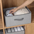 Storage Baskets, 15.7-Inch Woven Fabric Bins, Foldable Organizer Bins for Closet Shelves, 2PCS/Grey