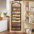 8-Tier 2 1 Spice Rack Wall Mount, Heavy-Duty Over the Door Pantry Organizer with Wooden Adjustable Basket, IN Wall