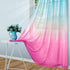 Pink and Green Mermaid Curtains Set of 1, Sheer Panel Gradient Ombre for Girls Room, 52 x 63 Inch