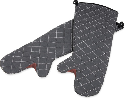 BestGuard Commercial Heat Protection Oven Mitts by Carlisle FoodService Products, 24" Length, Black, Up to 450° F (Pair)