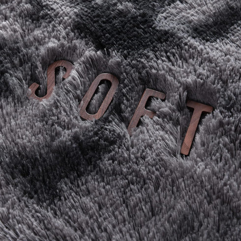 Hutha 6x9 Large Area Rugs for Living Room, Super Soft Fluffy Modern Bedroom Rug, Tie-Dyed Dark Grey Indoor Shag Fuzzy