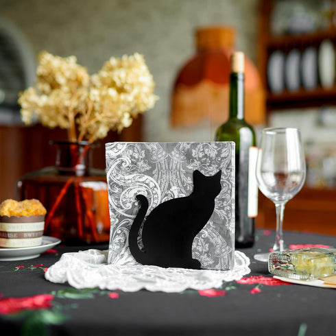 SOFFEE DESIGN Iron Vertical Cat Napkin Holder, Adorable Paper Towel Dispenser for Kitchen Countertops, Dining Table