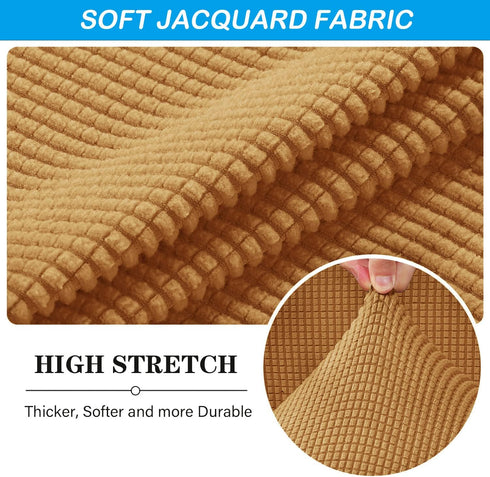 OBCREAT Ottoman Covers, Stretch Jacquard Ottoman Slipcover Soft Thick Folding Storage Cover Rectangle Footrest Stool