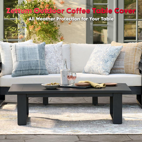 600D 42 24 18 Inch Zettum Outdoor Coffee Table Cover Coffee Table Cover Rectangle Waterproof & Heavy Duty, Patio Table