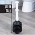 JS Jackson Supplies Professional Bellows Toilet Plunger, High Pressure Power Plunger for Heavy Duty Clogs, White & Black