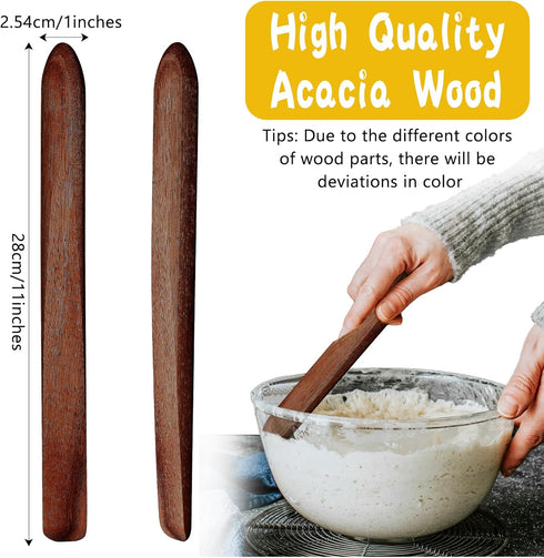 11 Inch Wooden Sourdough Bread Mixing Stir Stick Spurtle Wooden Sourdough Bread Making Tools Paddle Stirring Stick
