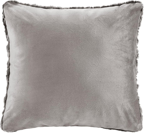 Set 2 50"x 60" Comfort Spaces Ruched Faux Fur Plush Throw Blanket and Pillow with Matching Square Pillow Covers Sofa