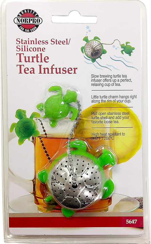 Norpro NOR-5647 S/S Turtle Tea Infuser, Green, 2" x 2" x 1.25"
