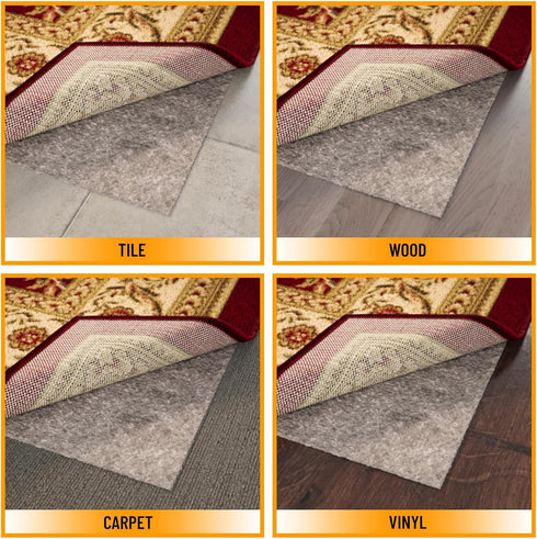 3' 9' 1/4 Inch Ottomanson x Non-Slip Rug Pad Gripper Thick Dual Surface Felt + Rubber Gripper - Safe for All Floors