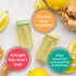2oz, Juice Shot Containers, Glass, Clear, Colored Lids & Silicone Grip Bands, Beverage Storage, Juicing, Ginger