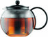 Bodum 34oz Assam Glass Tea Press with Stainless Steel Filter, Black Plastic Lid
