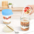6 Pack 16 oz Xyptorix Overnight Oats Containers with Lids and Spoons, Mason Jars with Removable Separate Compartments