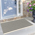 KILOCOCO Beige Striped Rug, 2.3'x3.6' Hand Woven Cotton Washable Indoor Outdoor Doormats for Front