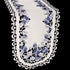 Embroidered Delft Blue Onion Flower Table Runner - Dresser Scarf, Doily (15Wx34L)