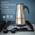 Mixpresso 6 Cup Greca Stovetop Espresso Pot, 300ml/10oz Moka Pot, Stainless Steel Coffee Maker for Camping or Home Use