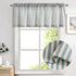Vangao Kitchen Valance Linen Stripe Short Curtain Farmhouse Country Rustic Pinstripe Tickingstripe Light Filtering Rod Pocket Window Topper Treatment 16 Inch 1 Panel Blue on Beige by Vangao