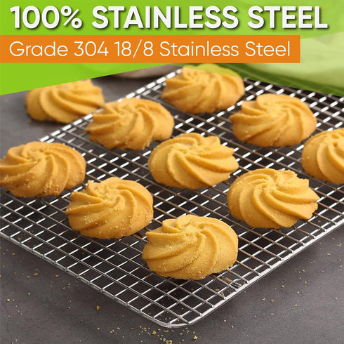 Spring Chef 100% Stainless Steel Cooling Rack & Baking Rack, 8.5 x 12 Inches, Fits Small Quarter Sheet Pan