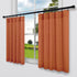 Pitalk Burnt Orange Boho Country Kitchen Curtains, 36 Inch Length, 2 Panels, Back Tab Pocket, Semi Translucent Linen