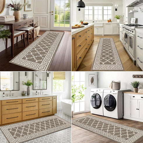 Pauwer Door Mat Indoor Entrance, 20"x59" Absorbent Dirt Trapper Welcome Mats, Washable Non Slip Runner Rugs for Hallway