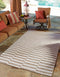 Unique Loom Outdoor Striped Area Rug - Striped, 2' x 3' 1" Rectangle, Taupe/Ivory Collection