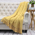 Home Soft Things Yellow Throw Blanket, Knitted Tweed Throw 50'' x 60'', Super Soft Cozy Warm