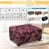 Ottoman Cover Rectangle Printed,Stretch Footstool Slipcover with Elastic Bottom,Soft Fabric Protector for Rectangular