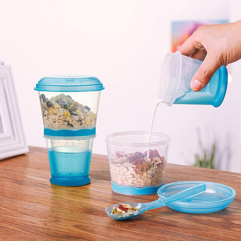 Pogah Cereal On The Go, Cup Container Breakfast Drink Milk Cups Portable Yogurt and Travel To-Go Food Containers
