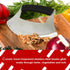 KAYCROWN Mezzaluna Knife: Pizza Cutter Salad Chopper - Stainless Steel Sharp Rocker Ulu Knife with Cover