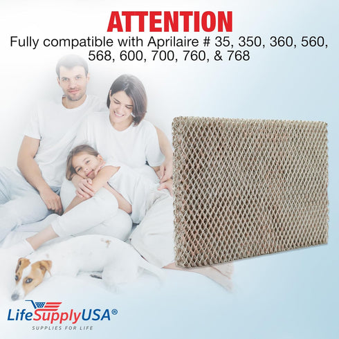 LifeSupplyUSA Humidifier Filter Replacement Water Panel Evaporator, Compatible with Aprilaire # 35, 350, 360, 560, 568,