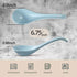 Artena 6.75 inch Solid Asian Soup Spoon Set of 6, Ultra-fine Porcelain Ramen Spoons for Pho, Miso, Dumpling, Blue