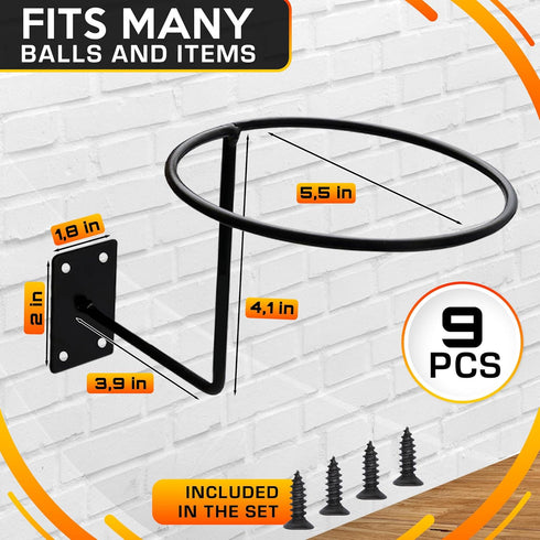 BURIUS 9 Pcs Helmet Holder Wall Mount - Sturdy Metal Cowboy Hat Holder for Convenient Storage