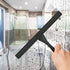 All-Purpose Stainless Steel Shower Squeegee with 2 Adhesive Hooks, 10 Inch Black Cleaning Tool for Home, Car
