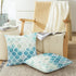 CaliTime Throw Pillow Covers Pack of 2, Cozy Colorful Geometric Trellis Chain Accents, 22 x 22 Inches, Grey Teal
